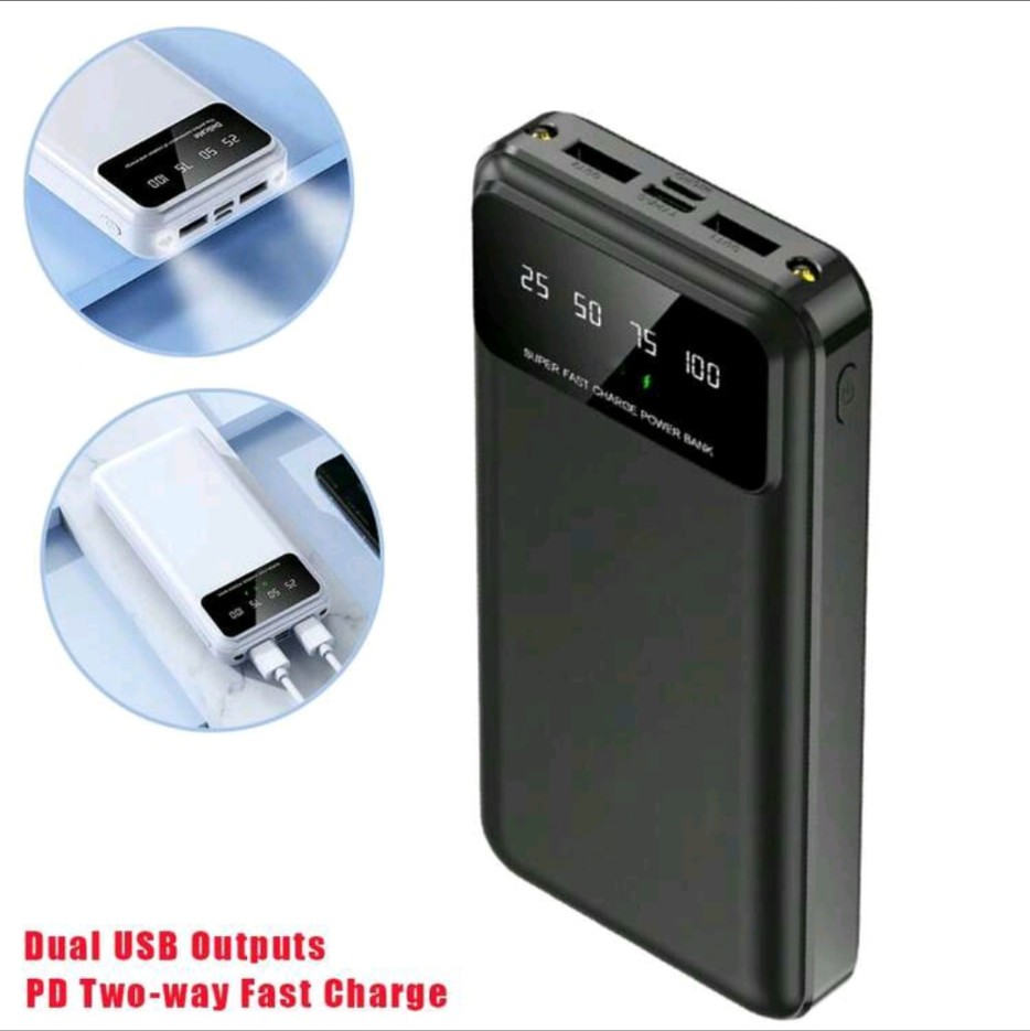 Power Bank 40000mAh con pantalla digital y doble linterna LED